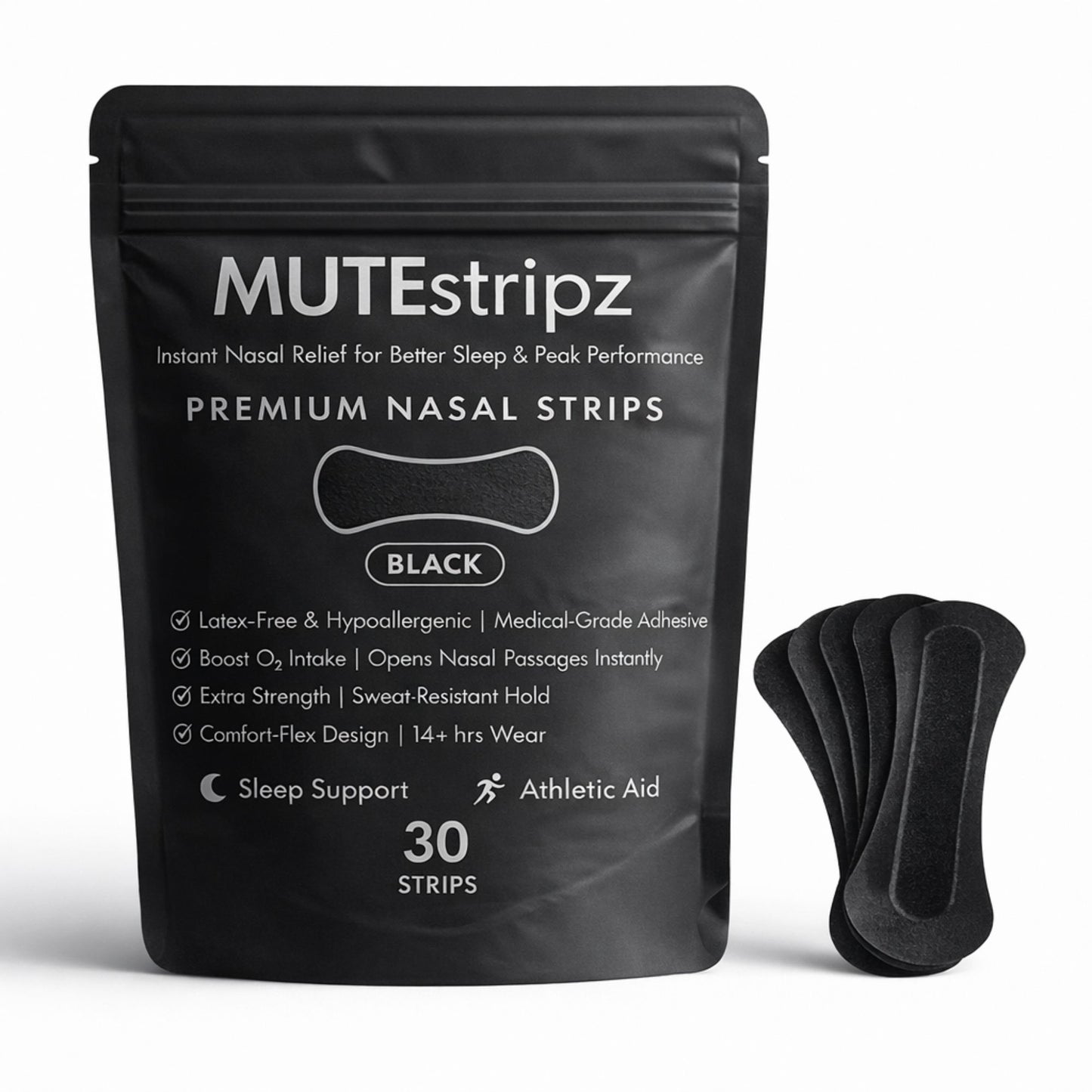 MUTEstripz anti-snoring nose strips for better breathing and deep sleep