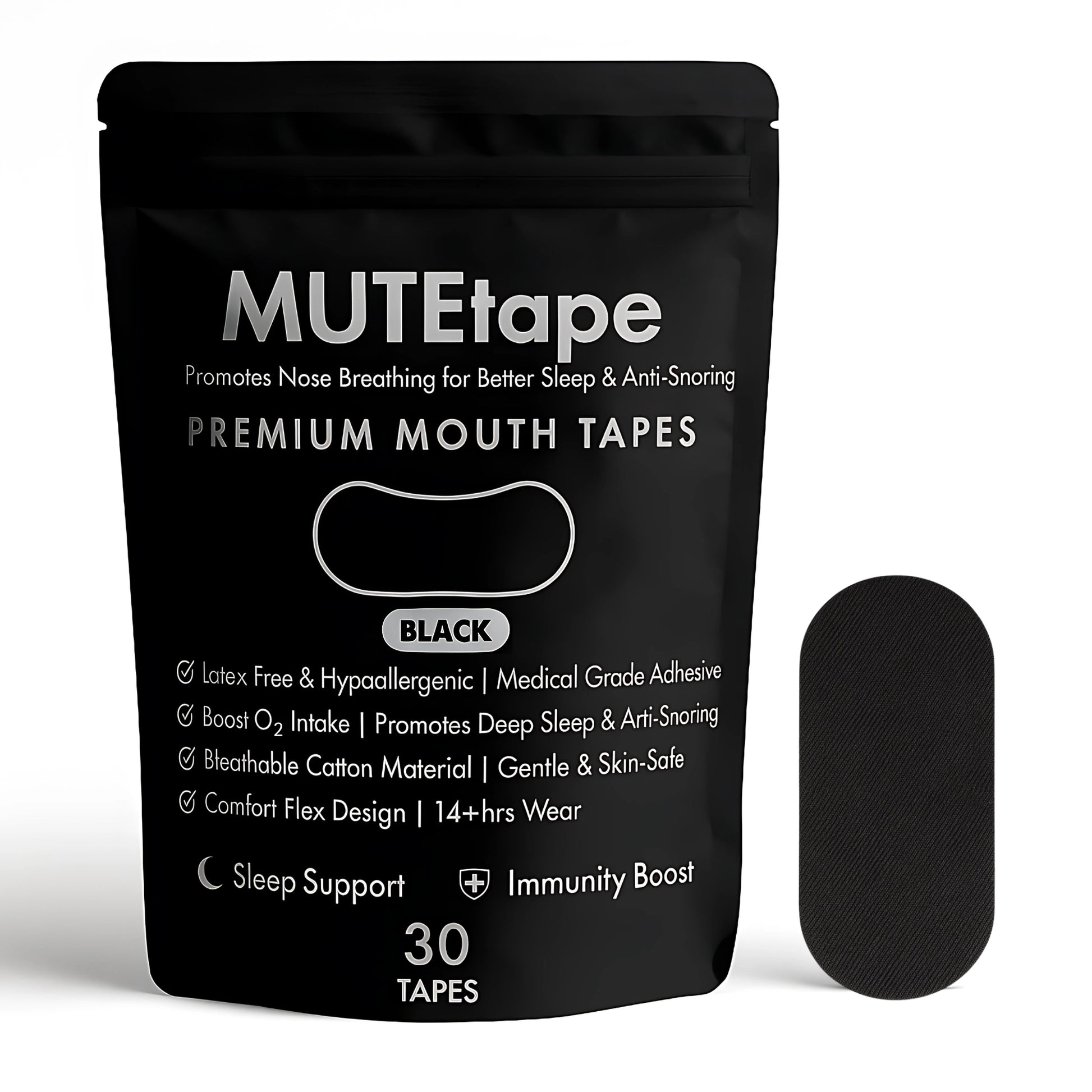 MUTEtape mouth tape promotes natural nasal breathing for deeper healthier sleep